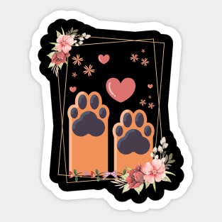 Dog Paw Floral Look Sticker
